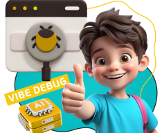 Тестирование & Vibe Debug. Охотники за багами - КИБЕРшкола программирования для детей, компьютерные курсы для школьников, начинающих и подростков - KIBERone г. Евпатория